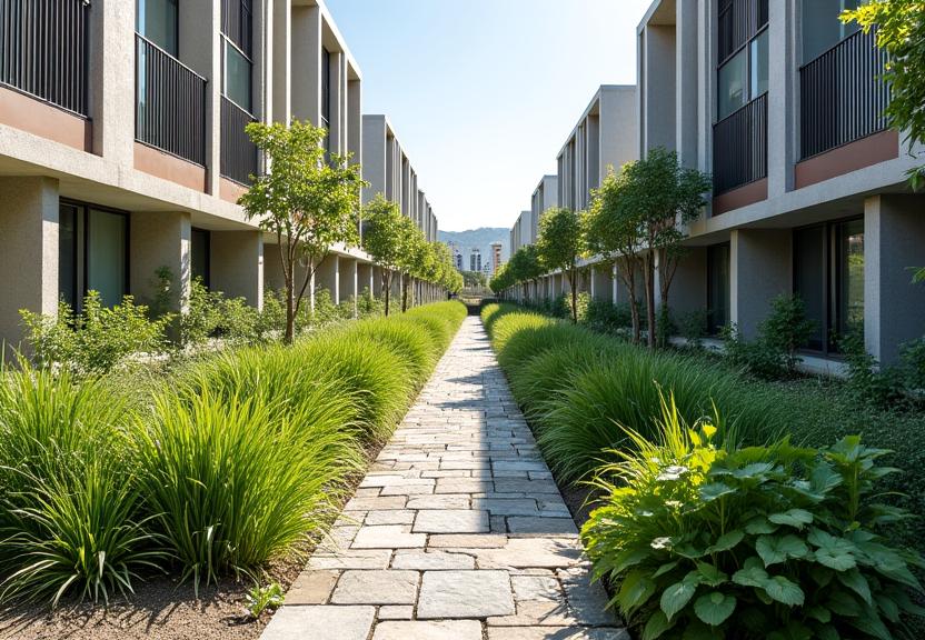 Sistema de drenaje sostenible en vivienda social con plantas autóctonas de Medellín